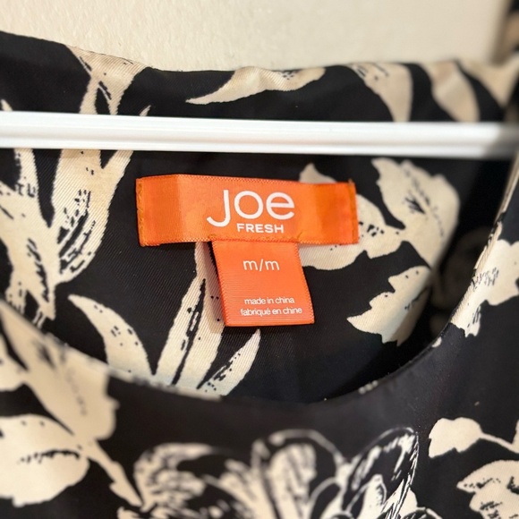 4/$10🎄Vintage Y2K Joe Fresh Black & White Floral Drop Waist Dolman Dress - Picture 7 of 14